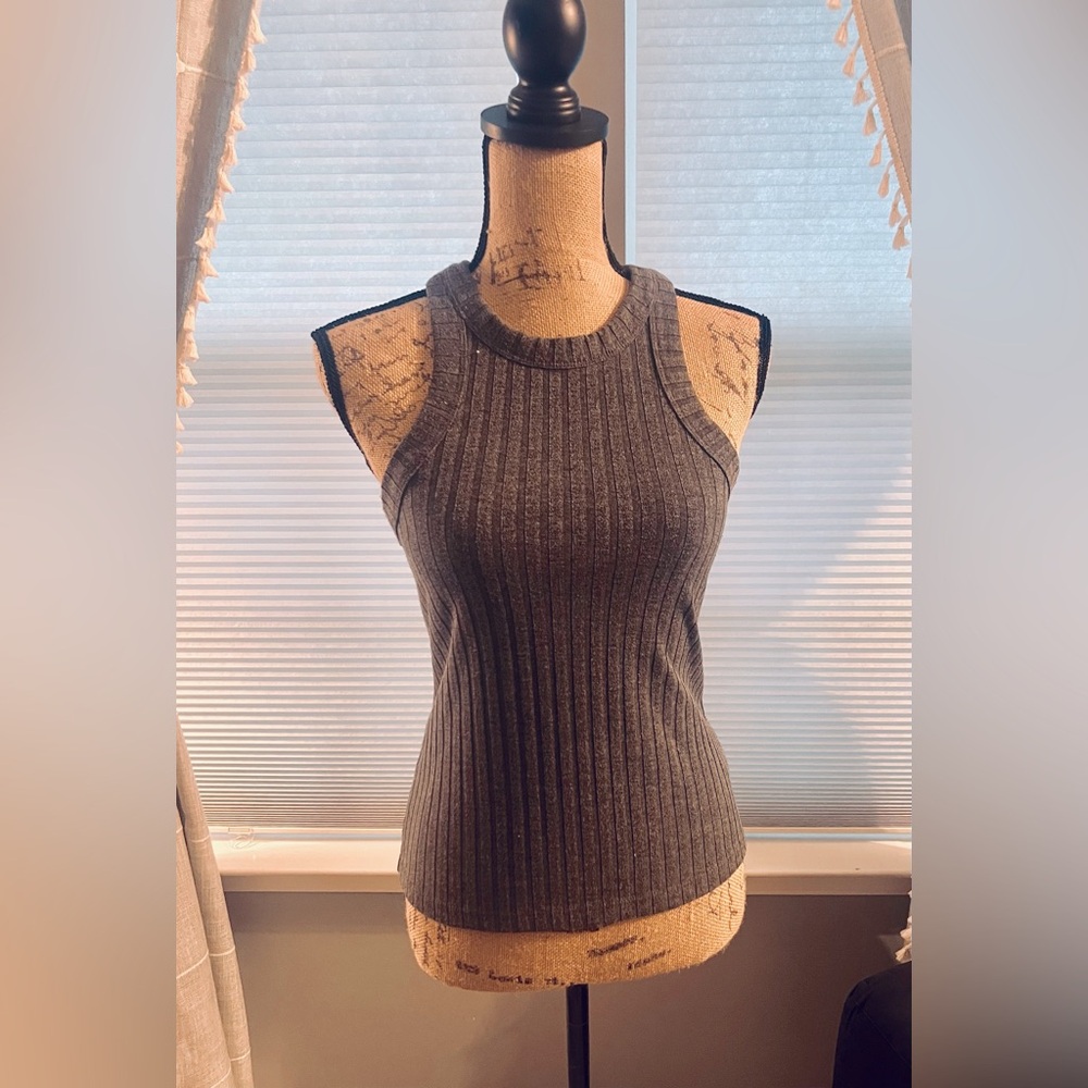 EXPRESS gray racerback knit top, Medium, excellent condition